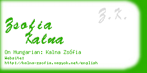 zsofia kalna business card